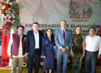 Vicente Gómez acompaña celebración de 112 años de elevación de municipio de Madero