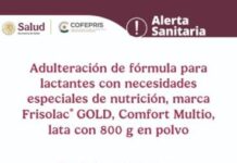Alerta Cofepris sobre comercialización de lotes adulterados de fórmula infantil Frisolac®️