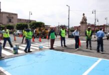 Gobierno de Morelia realiza balizamiento y mantenimiento de señalética para movilidad segura y accesible