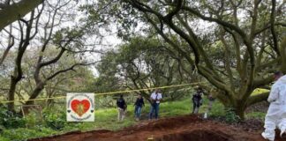 Madres buscadoras localizan cadáver en una fosa clandestina, al sur de Uruapan