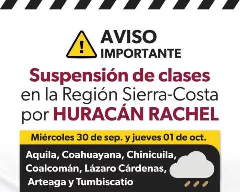 Vuelven a suspender clases en Sierra-Costa por huracán Rachel; serán 30 de septiembre y 1 de octubre