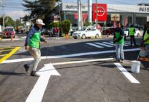 Morelia refuerza la seguridad vial con acciones de balizamiento en avenida Lázaro Cárdenas